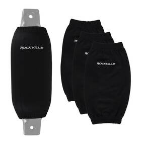 C44516b Rockville 4-pack 4.5 Inch To 5 Black Boat Fender Covers Uv/abrasion Resistan