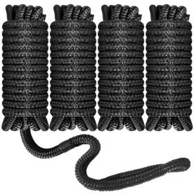 Dl01 Roohiseng Boat Dock Lines 1/2 Inch X 15 Double Braided Nylon Ropes For Docki