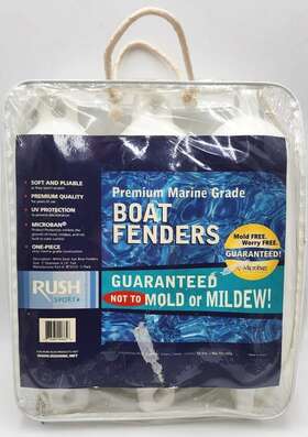 Bf5019 Rush Sports Boat 3 Pack Fenders Marine Grade Vinyl White Dual/twin Eye 19 Inch 5 Soft/pliable