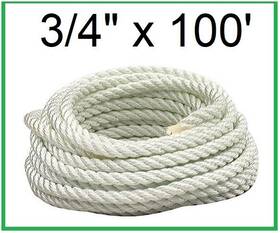 34100ny Rushazzled New 3/4 Inch X 100ft Premium White Twisted Nylon Rope Boat Anchor Mooring Dock Line