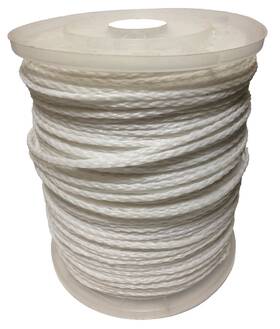 Hb61000w Rushazzled 3/16 Inch X 1000ft Hollow Braid Polypropylene Polypro Rope Size #6 White Spool Poly