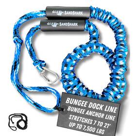 7-21-blue Sandshark Premium Anchor Bungee Dock Line. Boat Accessories Line Absorbs Shock To A