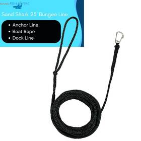 Ss-25ft-blk Sandshark 25-28ft Shock Absorbing Anchor Line Dock With Loop And Stainl