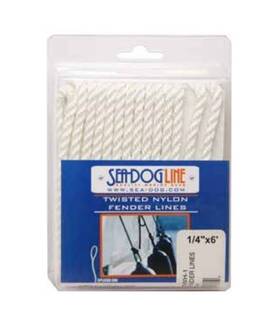2106006wh1 Sea Dog Double Braided Fender Line 1/4