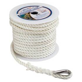 301110100wh-1 Sea Dog - 3/8 Inch D X 100ft L White Nylon 3-strand Twisted Anchor