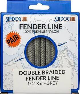 302110006gy-1 Sea-dog Double Braided Fender Line 3/8 Inch X 6ft Grey