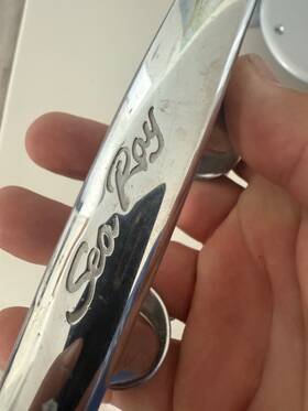 Sea Ray Boats Pn 8502496 Used Boat Cleat 7 3/4 Inch Stainless Steel With Searay Logo
