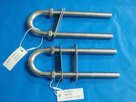 Seachoice 33603 Bow Eye 1/2 Inch X 6.8 Long 304 Stainless Steel 5.03 Thread Stern Pair
