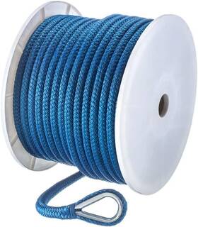 42251 Seachoice Boat Anchor Rope Double-braid Blue 1/2 Inch X 150 Ft