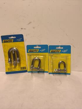 44601 Seachoice Bundle Of D Shackle S 5/16 3/8 1/2