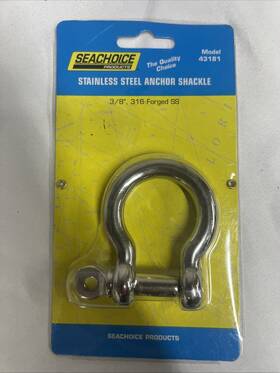 50-43181 Seachoice 3/8 Inch 316 Stainless Steel Anchor Shackle 8000 Lb Model 43181