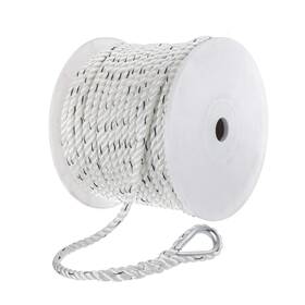 50-47751 Seachoice Boat Anchor Line Rope 3-strand Twisted White/blue 1/2 Inch X 200 Ft