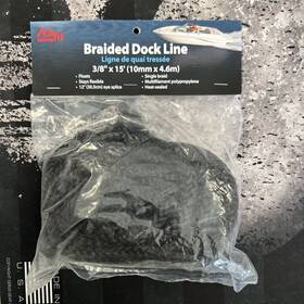 C4034-12-00015 Seafit Braided Dock Line - 3/8 Inch X 15 Black
