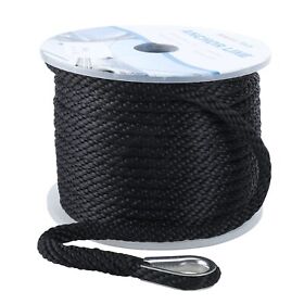 Ab-1170-bk Sear Qing 3/8 Inch X 150 Feet Mfp Anchor Rope With Stainless Steel Thimble