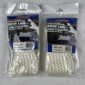 50012982 Seasense 3/8 In X 20 Ft Twisted Nylon Mooring And Docking Line For Boats Set Of 2