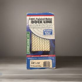 50013000 Seasense 3/8 Inch X 15 Twisted Nylon Dock Line Boat Mooring Rope New