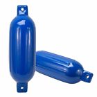 Shoreline Marine 2 Boat Fenders Blue Inflatable Ribbed 6.5 X 23 Buoy Docking 013893523877