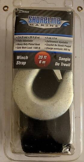 5709-0124 Shoreline Marine Winch Strap 2-inch X 20-feet - New Free Shipping