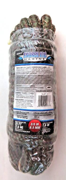 Sl759177 Shoreline Marine Multi Purpose Filament Poly Line 3/8 Inch X 25ft Sl59177