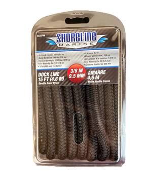 Sl91635 Shoreline Marine Dock Line 3/8 Inch 15ft 3700 Lbs Tensile