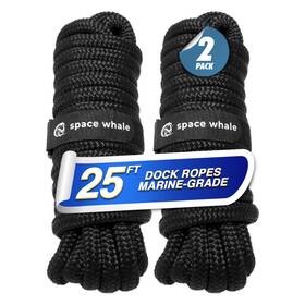 Swdl58db25n Space Whale Marine-grade Boat Mooring Ropes - 5/8 Inch Docking Lines 25ft With Re