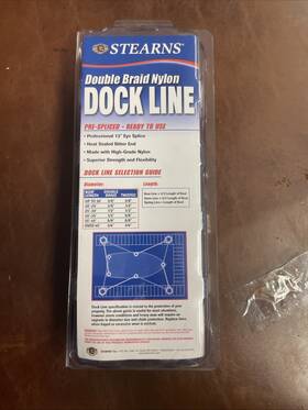6525 Stearns G023 Double Braided Nylon Dock Line 1/2 20 Feet 10 Tensile Strength Pounds