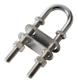 07850s-be Stern Bow Eye Tie Down U Bolt 3/8inch Dia Stainless Marine Boat 2 Flanges 4 Nuts Us