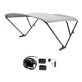 2021133093 Sureshade Battery Powered Bimini - Black Anodized Frame And Grey Fabric 2021133