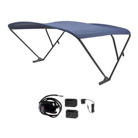 2021133095 Sureshade Battery Powered Bimini - Black Anodized Frame And Navy Fabric 2021133