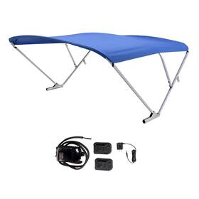 2021133096 Sureshade Battery Powered Bimini - Clear Anodized Frame And Pacific Blue Fabric