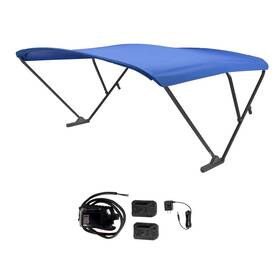 2021133097 Sureshade Battery Powered Bimini - Black Anodized Frame And Pacific Blue Fabric