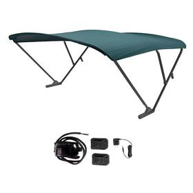 2021133099 Sureshade Battery Powered Bimini - Black Anodized Frame And Green Fabric 202113