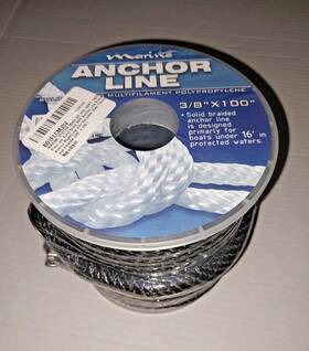 B09flcmj3v System Marine Anchor Line Rope Solid Braided 3/8 X 100 Inch