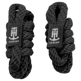 T9t-eco52482dp T-h Marine Set Of 2 Pp 5ft Length 3/8 Inch Thickness Black Boat Fender Line