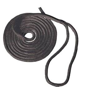 T9t-eco52873dp T-h Marine Double Braided 740lb Cap 3/8 Inch Diameter 25ft Length Black Nylon Boat Dock Line