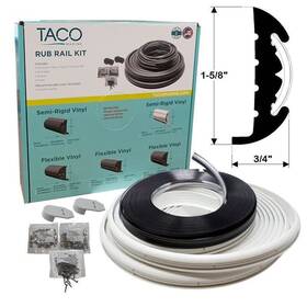 T9a-v119811wcm Taco Metals Single 70ft Length Frosty White Vinyl 3/4 Inch Thickness Boat Rub Rail With End Caps