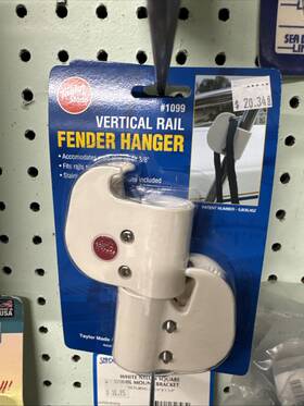 1099 Taylor Made Vertical Rail Fender Hanger Fits 7/8 Inch To 1 Rails White 2 Pk