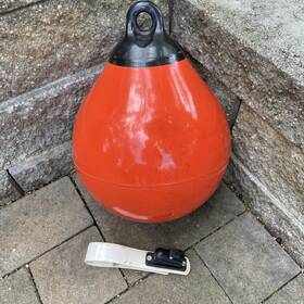 391210 Taylor Made Tuff End Inflatable Boat Fender Dock Buoy With Garelick Height Adj
