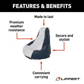 81004 Taylor Made Teardrop Marine Beanbag Wht Nvy