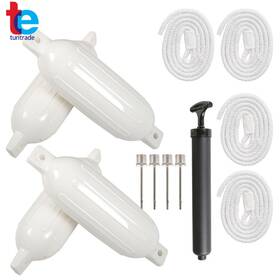 Tr43448 Turitrade 4 White Ribbed Marine 5.5 Inch X 20 Boat Fender Vinyl Bumper Dock Shield Protection