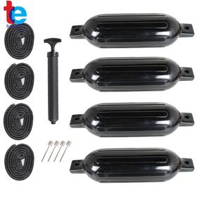Tr43450 Turitrade 4 Ribbed Marine Boat Fender Vinyl Bumper Dock Shield Protection 5.5 Inch X 20 Black