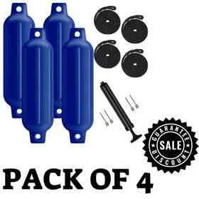 Turmaster 744581864261 Boat Fenders 4 Pack 4.5ftft X16ftft Ribbed Twin Eyes Bumpers