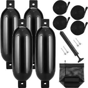 Uimoso Cyhx4jz65yctvzr20 Inflatable Ribbed Boat Fenders For Docking 6.5 Inch X 23 Black
