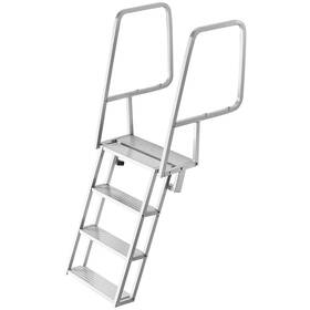 Mtxtsfssfls4upwas001 Uimoso 4-step Aluminum Flip-up Dock Ladder With Angled Design For Easy Boarding