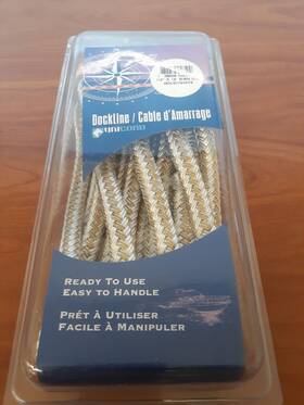 460359 Unicord Dock Line 1/2 Inch X 15ft Gold And White