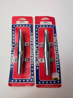 M-081c Us Hardware Set 2 New 6 Inch Hollow Base Cleat Boat Dock Pre Drilled Chrome