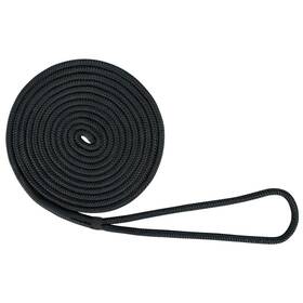Us Ropes 012785323362 Usr Rope Nylon Double Braided Dock Line 3/8 Inch X 25ft Black Boat Mooring