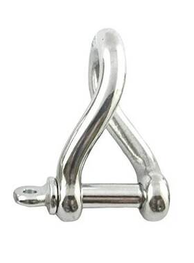 Uss380-0080 Us Stainless 2pcs Steel 316 Twist Shackle 5/16 Inch 8mm Marine Grade