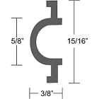 V12-0317wha50-1 Taco Marine Flexible Vinyl Rub Rail Insert White