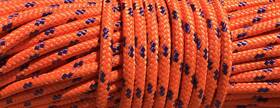 100.0 Valley Rope 632806132380 1/4 Mfp Anchor/camping Rope. Made In The U.s.a. Orange/purple Feet